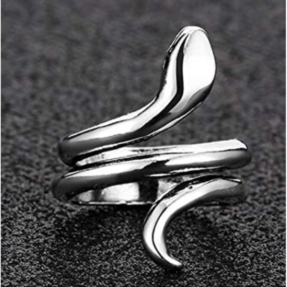 Stainless Steel Adj Smooth Snake Ring